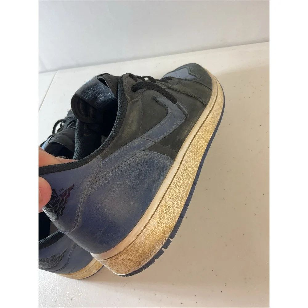 Men's Nike Air Jordan 1 Retro Low OG Black Mystic Navy White Box Size 13